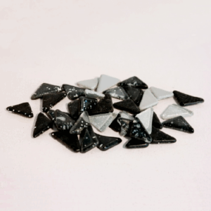 Soft Glas Polygonal Glitter Mix Zwart/wit 100 Gr