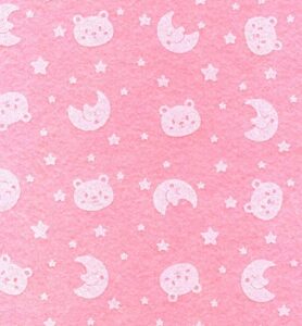Stafil Vilt Bear/moon, Baby Pink/white 30x40cm 1mm