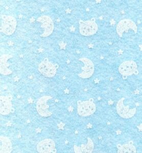 Stafil Vilt Bear/moon, Light Blue/white 30x40cm 1mm