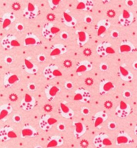 Stafil Vilt Birds, Pink Pastel/white+pink 30x40cm 1mm