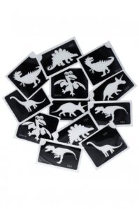 Superstar Dino Glitter Tattoo Stencils (12 Pcs)