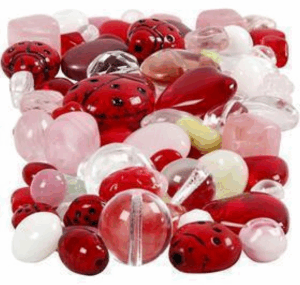 Glazen Kralen Lieveheersbeestjes 5 22 Mm Rood 60 Gr