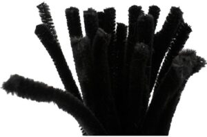 Chenille Draad, 9 Mm, Zwart 25 Stuks In Zakje