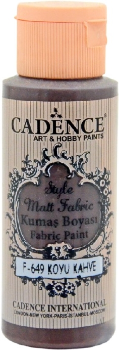 Cadence Style Mat Textiel Verf Donkerbruin F649 59ml