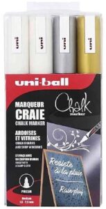 Uni Chalk Marker 4 Set 5m Metallic Kerst