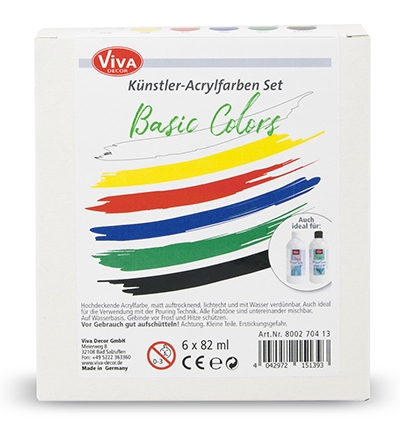 Viva Decor Acrylverfset Basic Colors 6x82ml