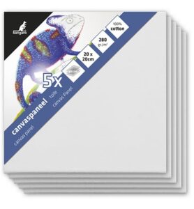 Canvaspaneel Kangaro 20x20cm Cm Set 5 Stuks 3mm Board 280gr