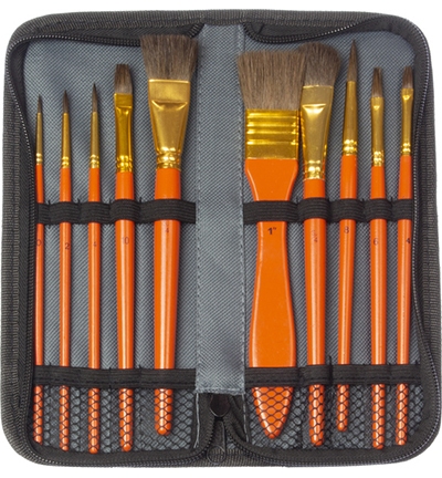 Penselen Kangaro Waterverf Pony Haar 10 Delig In Etui