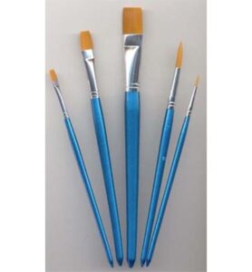 Artist Brush Set, 1x Liner, 1x Round, 3x Flat, 5 Pcs