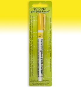Decoart Glass Paint Markers 1mm, Translucent Yellow