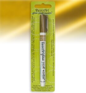 Decoart Glass Paint Markers 1mm, Metallic Gold