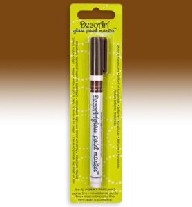 Decoart Glass Paint Markers 1mm, Opaque Brown