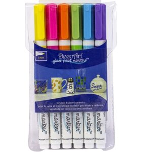 Decoart Glass Markers Translucent Brights 6pcs X 1mm,