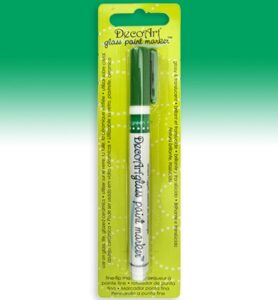 Decoart Glass Paint Markers 1mm, Opaque Green
