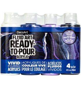Decoart Fluid Art Ready To Pour Acrylic Packs, Galactic