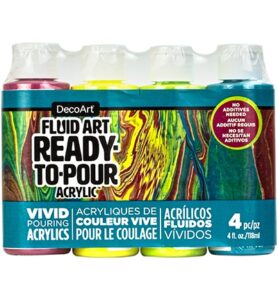 Decoart Fluid Art Ready To Pour Acrylic Packs, Tropical