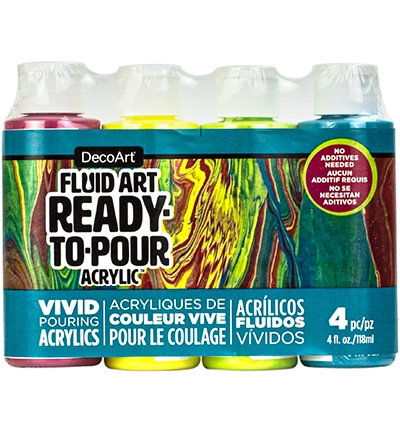 Decoart Fluid Art Ready To Pour Acrylic Packs, Tropical