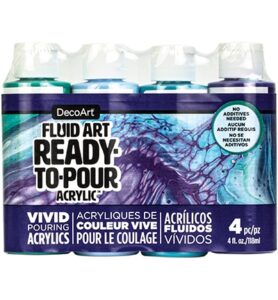 Decoart Fluid Art Ready To Pour Acrylic Packs, Lagoon