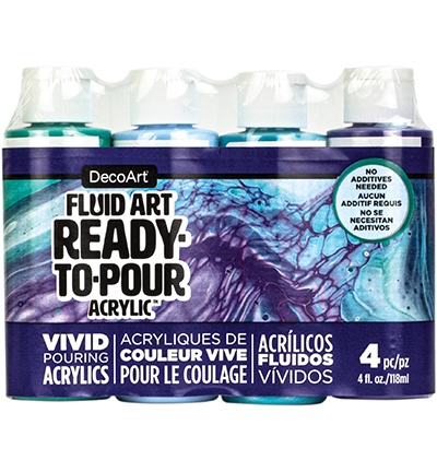 Decoart Fluid Art Ready To Pour Acrylic Packs, Lagoon