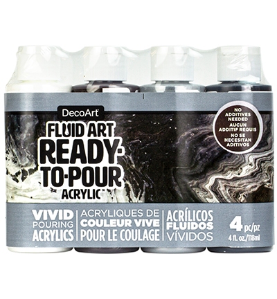 Decoart Fluid Art Ready To Pour Acrylic Packs, Neutral