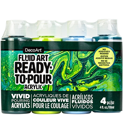 Decoart Fluid Art Ready To Pour Acrylic Packs, Jungle