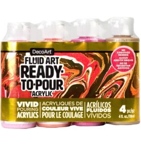 Decoart Fluid Art Ready To Pour Acrylic Packs, Groovy Gold
