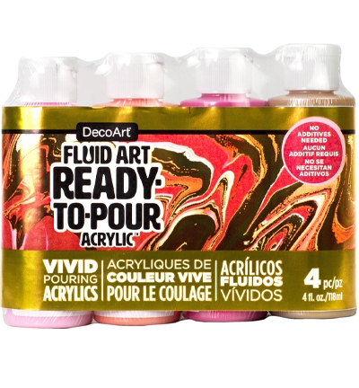 Decoart Fluid Art Ready To Pour Acrylic Packs, Groovy Gold