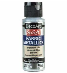 Sosoft Fabric Metallics Paint Silver Platinum 59ml
