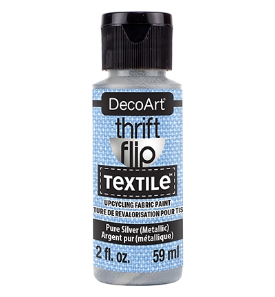 Decoart Thrift Flip Textile Pure Silver (metallic) 59ml