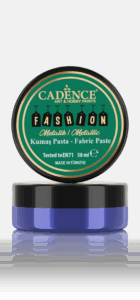 Cadence Fashion Textiel Metallic Relief Pasta Sax Blauw