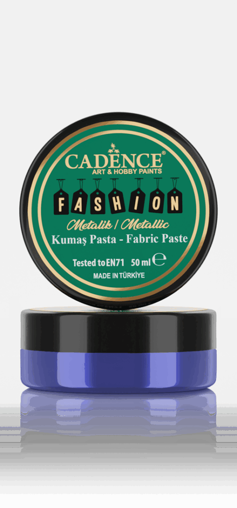 Cadence Fashion Textiel Metallic Relief Pasta Sax Blauw