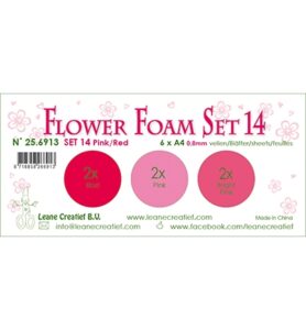 Flower Foam Set 14, 6 Vellen A4 3x2 Pink Rood