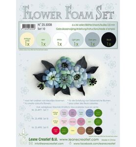Flower Foam Set 10, 6 Sheets A4 0.8mm. Black Grey Colours Incl. Instructions.