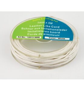 Imitatie Leren Koord, Wit, 5m X1mm