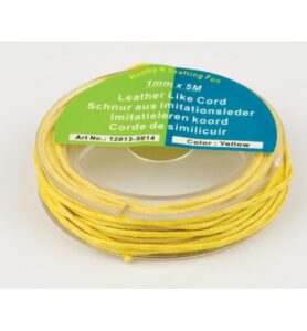 Imitatie Leren Koord, Geel, 5m X1mm
