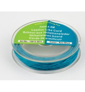 Imitatie Leren Koord, Zeeblauw, 5m X1mm