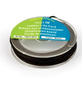 Imitatie Leren Koord, Zwart, 5m X1mm