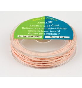 Imitatie Leren Koord, Roze, 5m X1mm