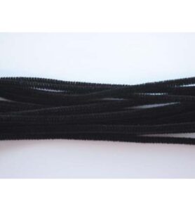 Chenille Draad, 6 Mm, Zwart 20 Stuks In Zakje