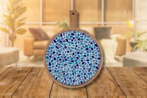 Diy Ronde Borrelplank Pakket Blauw Zelf Maak Set