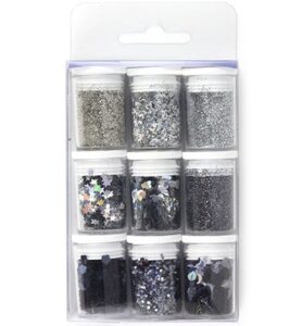Glitter Set Zilver 9 X 3.5 4gr.
