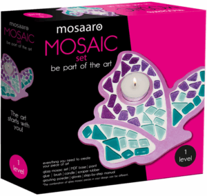 Mosaaro Mozaiek Set Glas Mozaiek Kaarsenhouder Vlinder