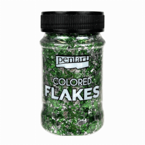 Pentart Gekleurde Folievlokken Groen Zilver 100ml