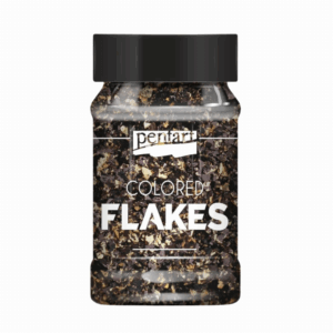 Pentart Gekleurde Folievlokken Zwart Goud 100ml