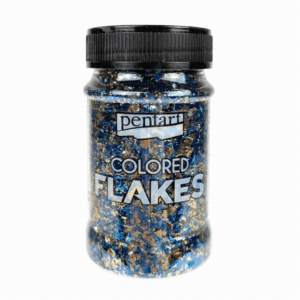 Pentart Gekleurde Folievlokken Blauw Goud 100ml