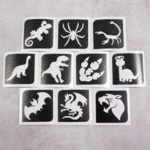 Grimas Temporary Tattoo Stencil Set Dino
