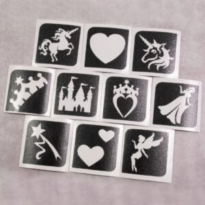 Grimas Temporary Tattoo Stencil Set Princess