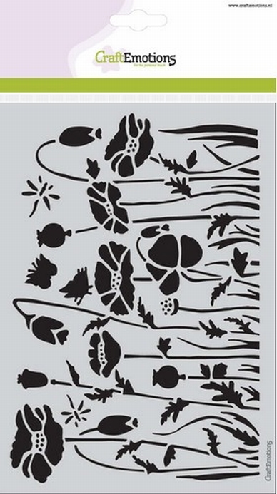 Craftemotions Mask Stencil Poppie Fields Klaprozen