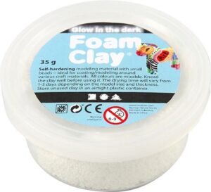 Foam Clay Wit Glow In The Dark 35 Gr
