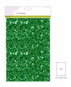 Glitterpapier Kerstgroen 29x21cm 120gr 5 Vel